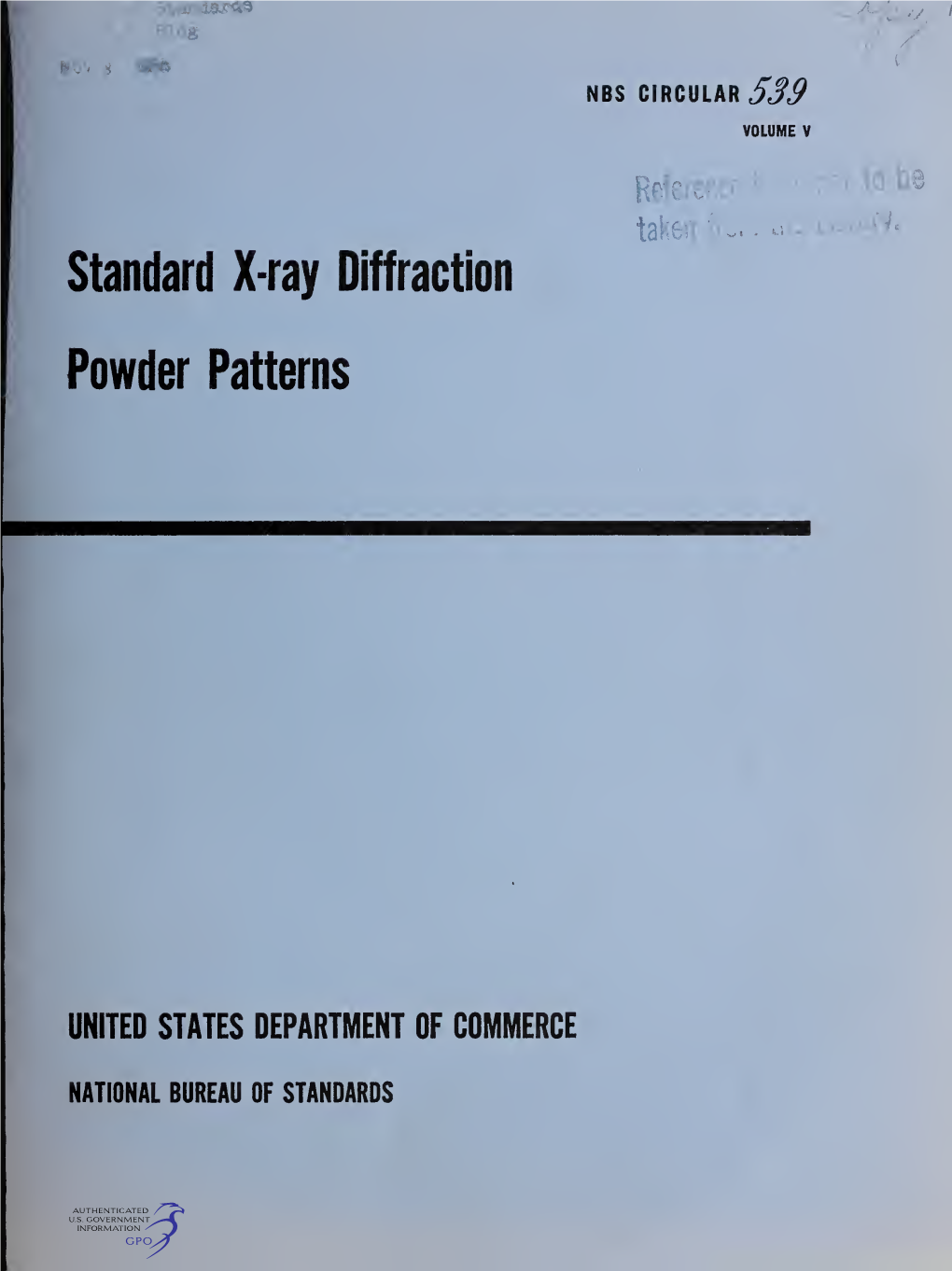 Standard X-Ray Diffraction Powder Patterns