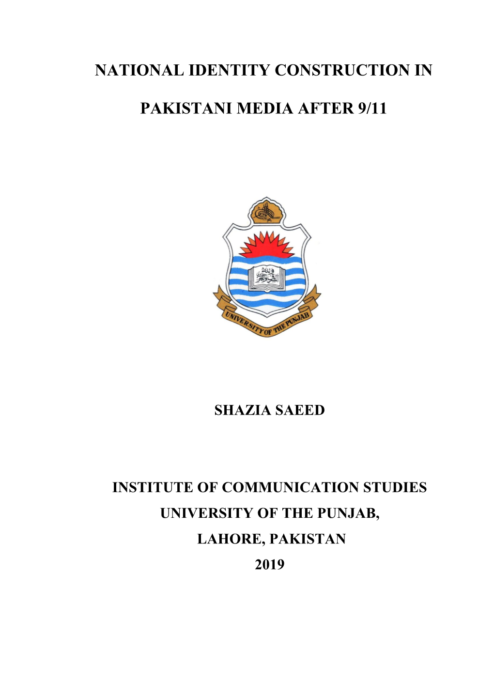 National Identity Construction in Pakistani Media After 9/11