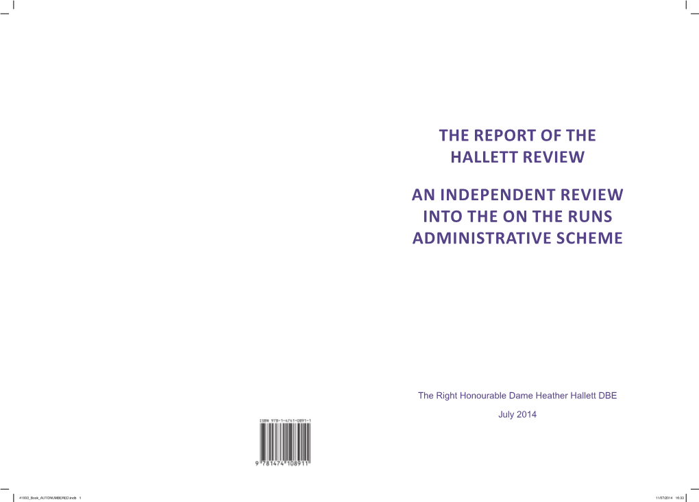 The Report of the Hallett Review an Independent Review Into The