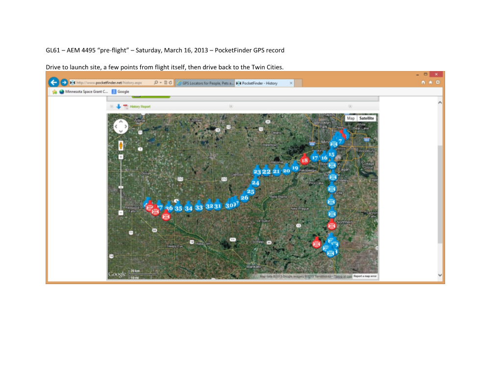 GL61 AEM 4495 Pre-Flight Saturday, March 16, 2013 Pocketfinder GPS Record