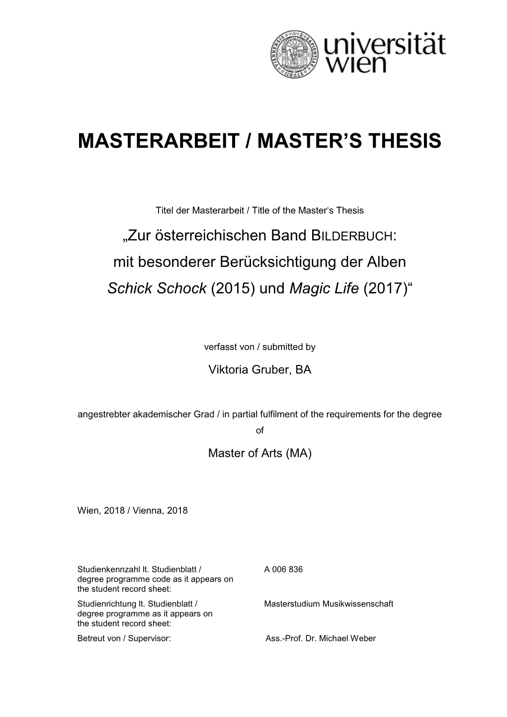 Masterarbeit / Master's Thesis