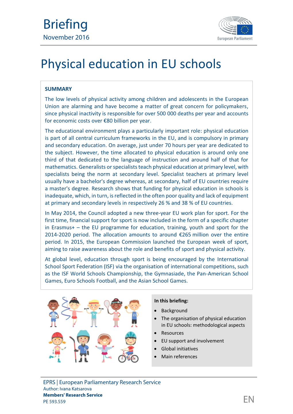 Physical Education in EU Schools
