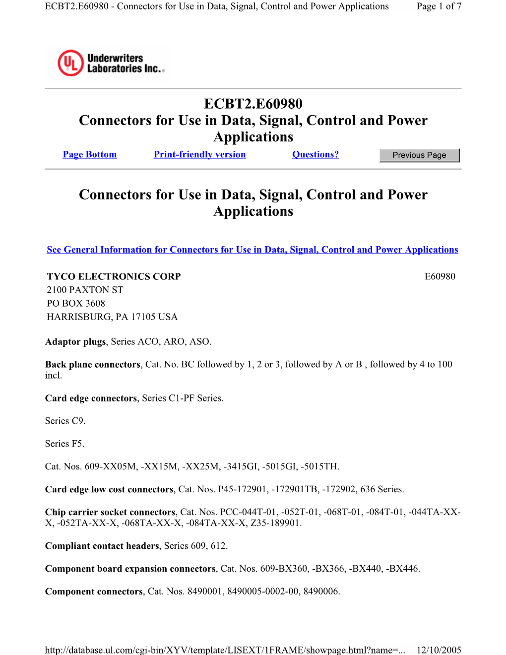 ECBT2.E60980 Connectors for Use in Data, Signal, Control and Power Applications Page Bottom Print-Friendly Version Questions? Previous Page