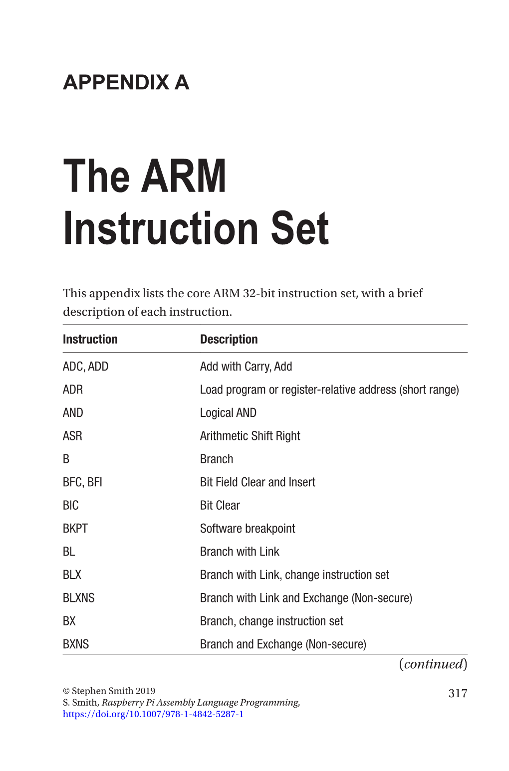 The ARM Instruction Set