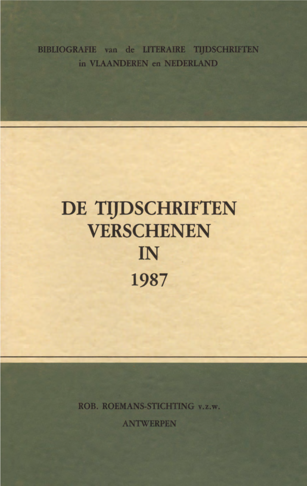 De Tijdschriften Verschenen in 1987