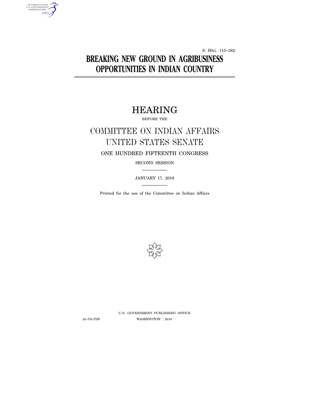 Breaking New Ground in Agribusiness Opportunities in Indian Country