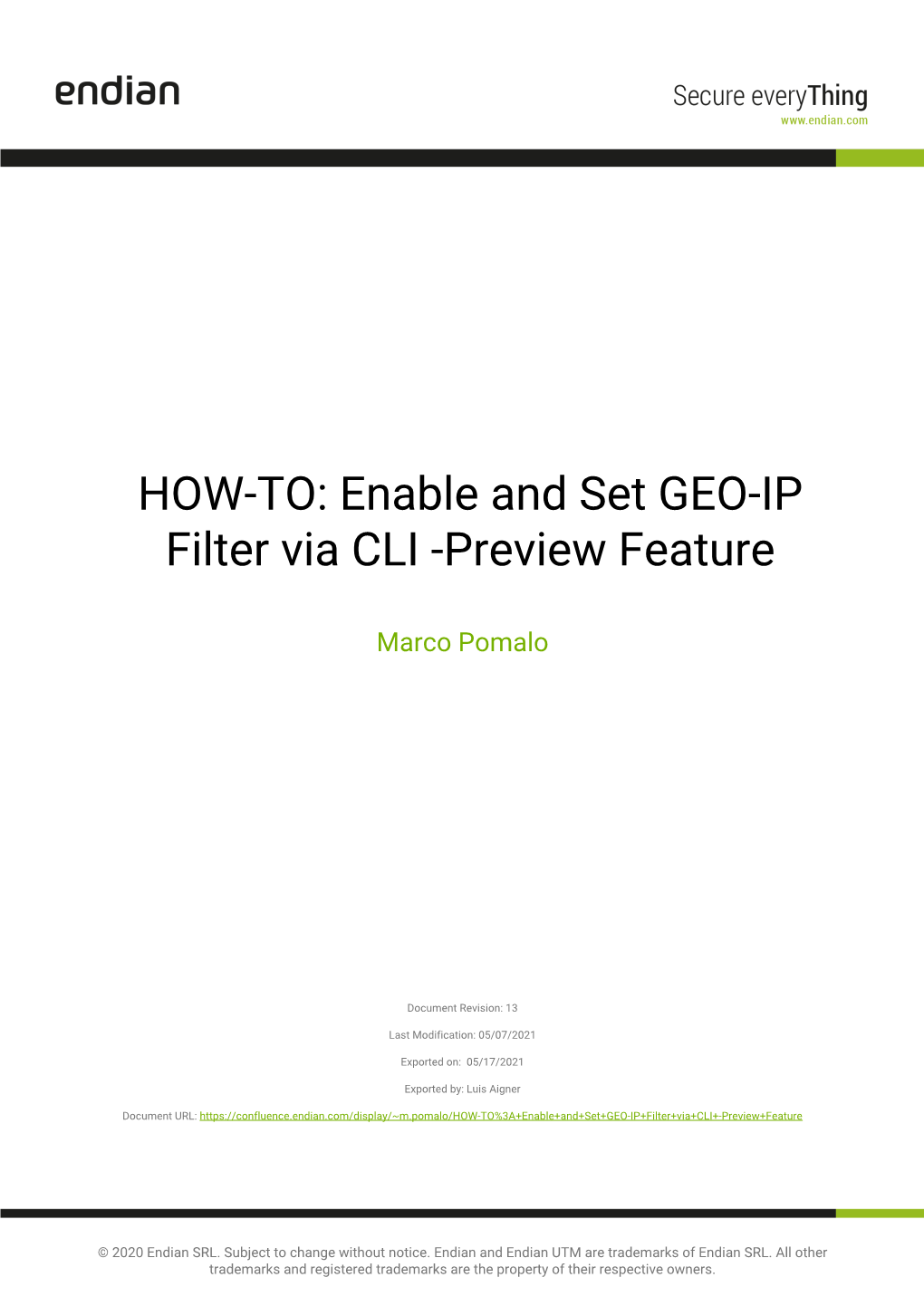 HOW-TO: Enable and Set GEO-IP Filter Via CLI -Preview Feature