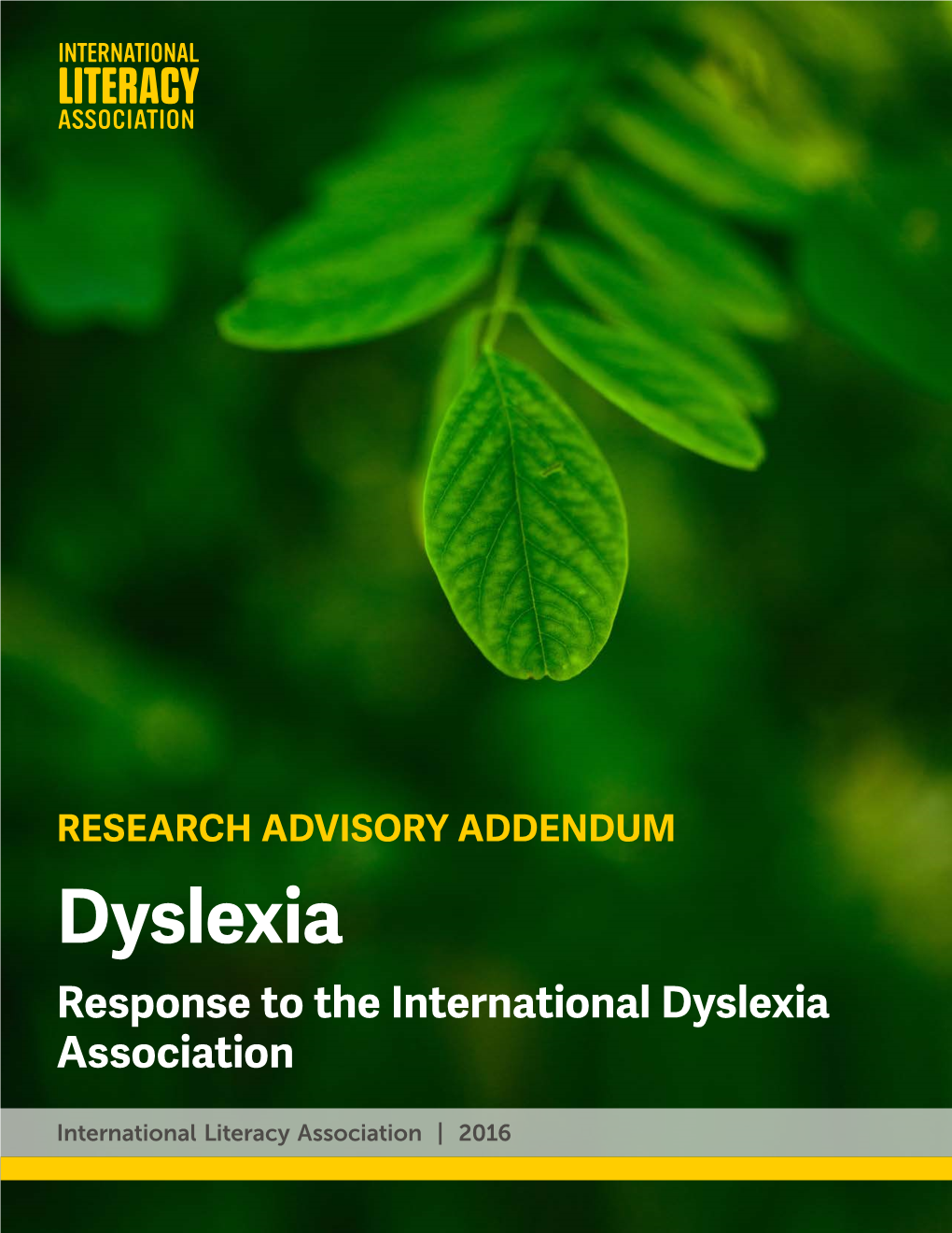 Dyslexia Response to the International Dyslexia Association