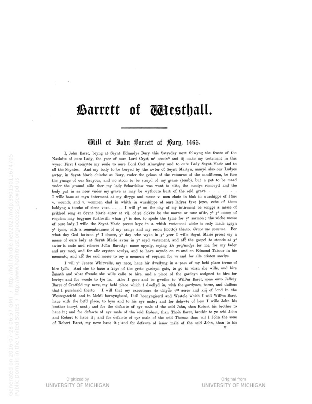 Barrett of Westhall