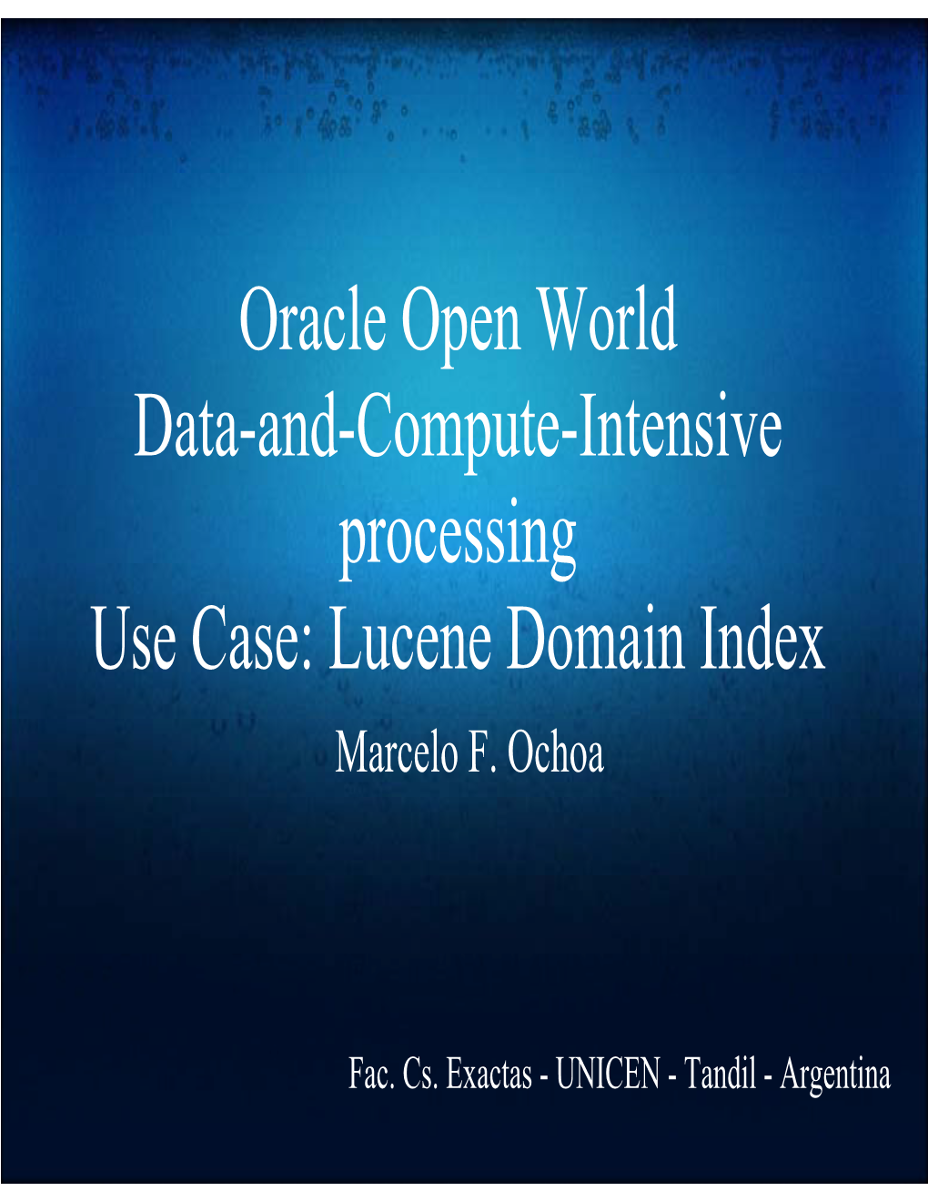 Lucene Domain Index Marcelo F
