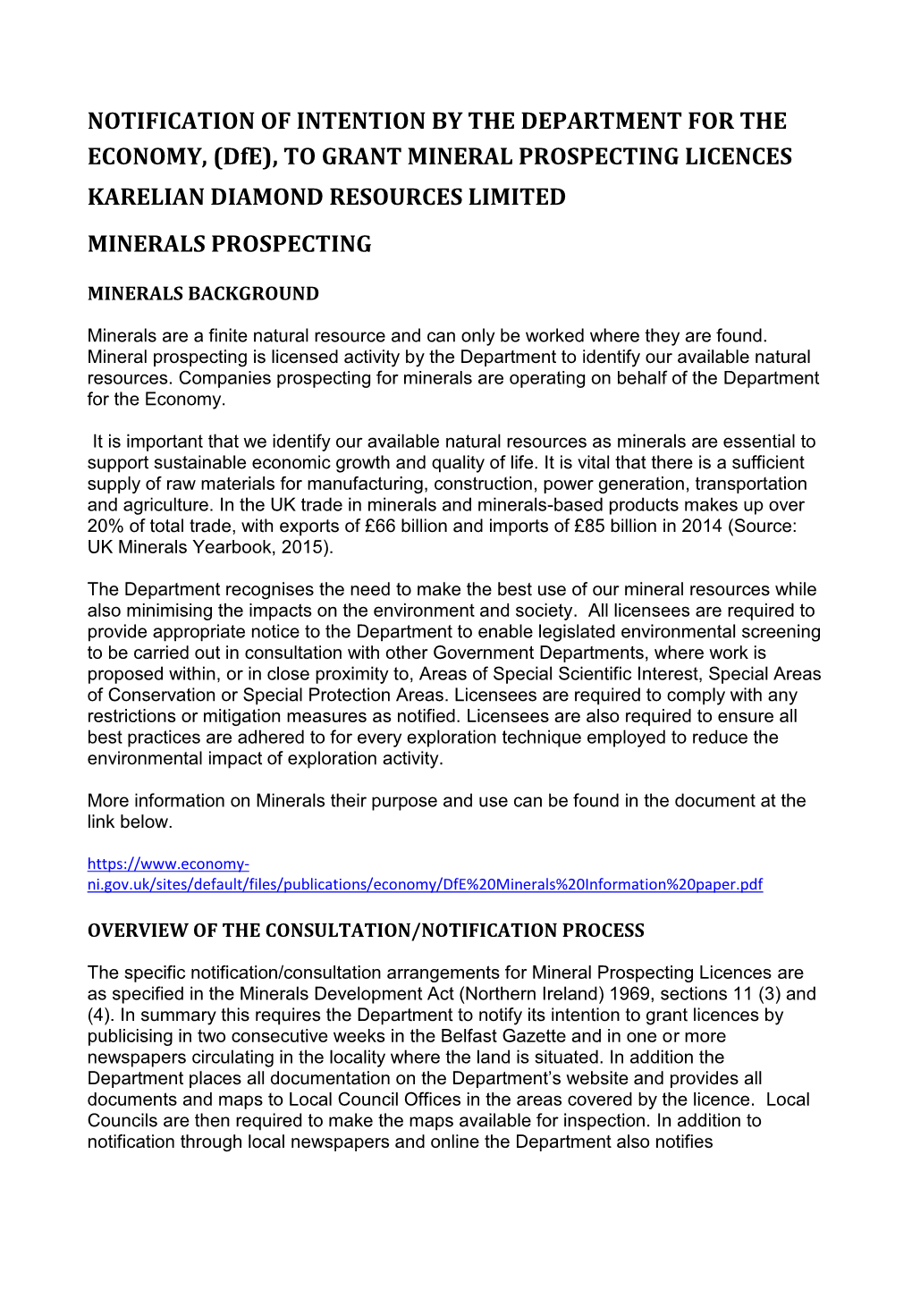 Minerals Prospecting Overview