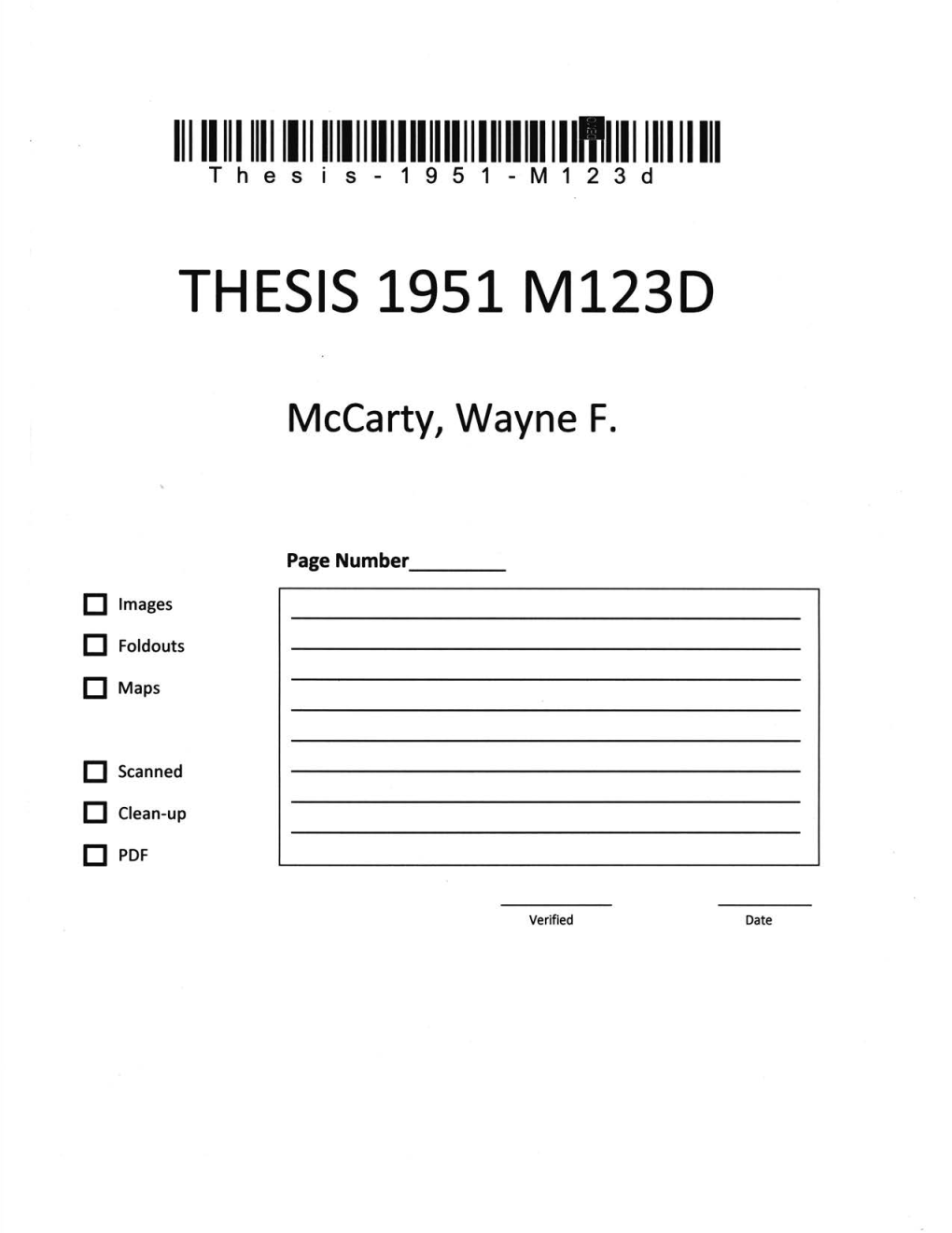 111111111111 Llll Llllllllllllllllllllllllll Lllfflllll Llll II Ill THESIS 1951 M123D