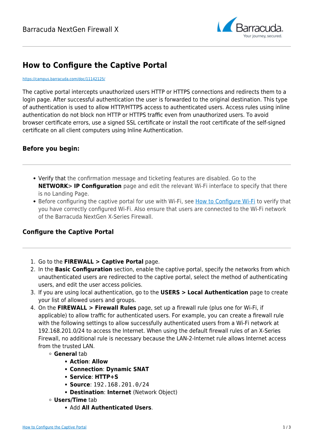 How to Configure the Captive Portal