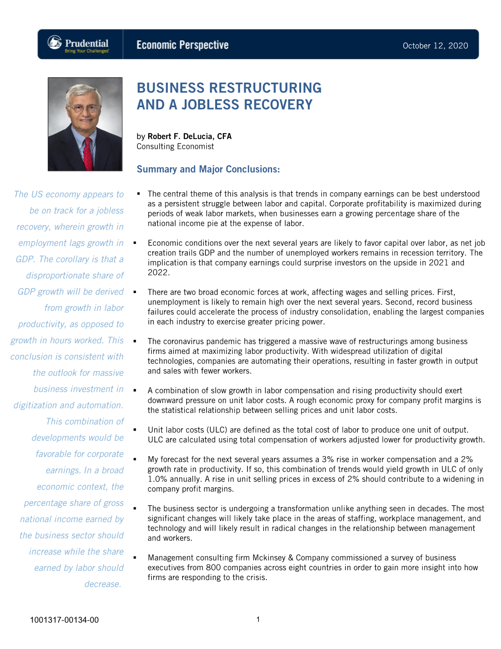 Business Restructuring and a Jobless Recovery