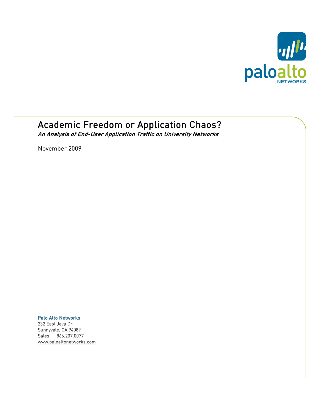 An Analysis of End-User Application Traffic on University Networks