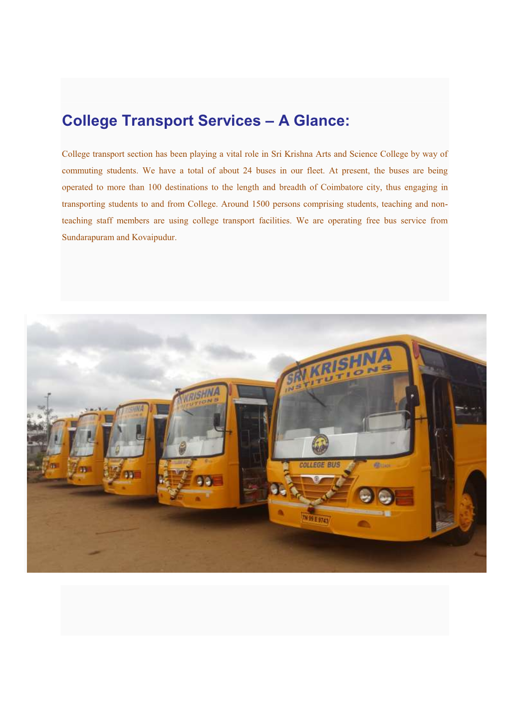 College Transport Services – a Glance