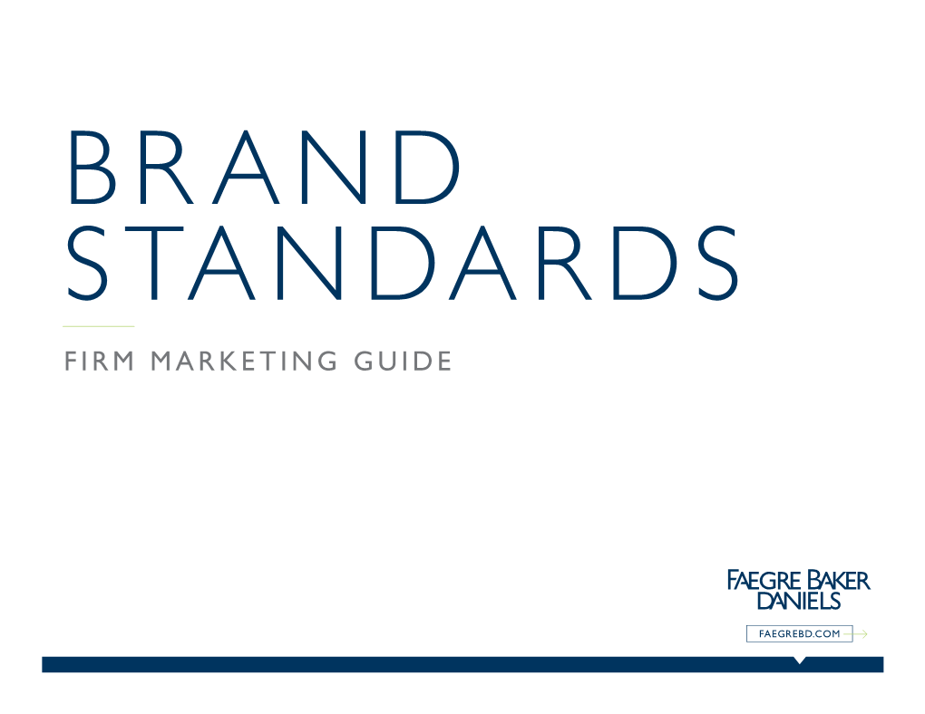 Firm Marketing Guide Effective 01.01.12 Updated 07.24.18 Table of Contents