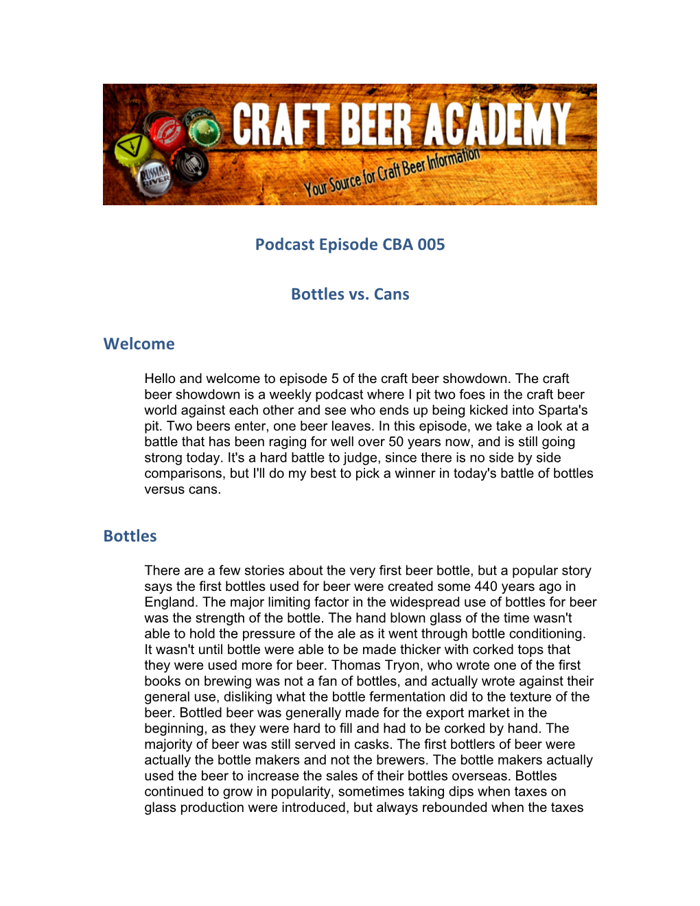 Podcast Episode CBA 005