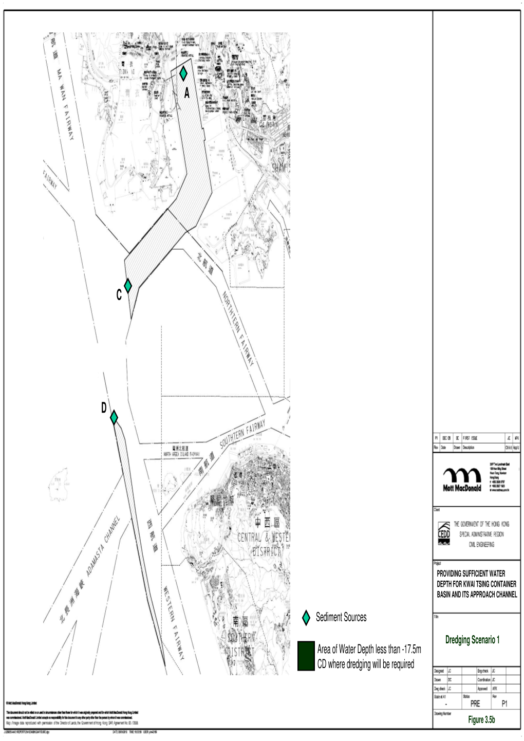 Area of Water Depth Less Than -17.5M CD Where Dredging Will Be Required