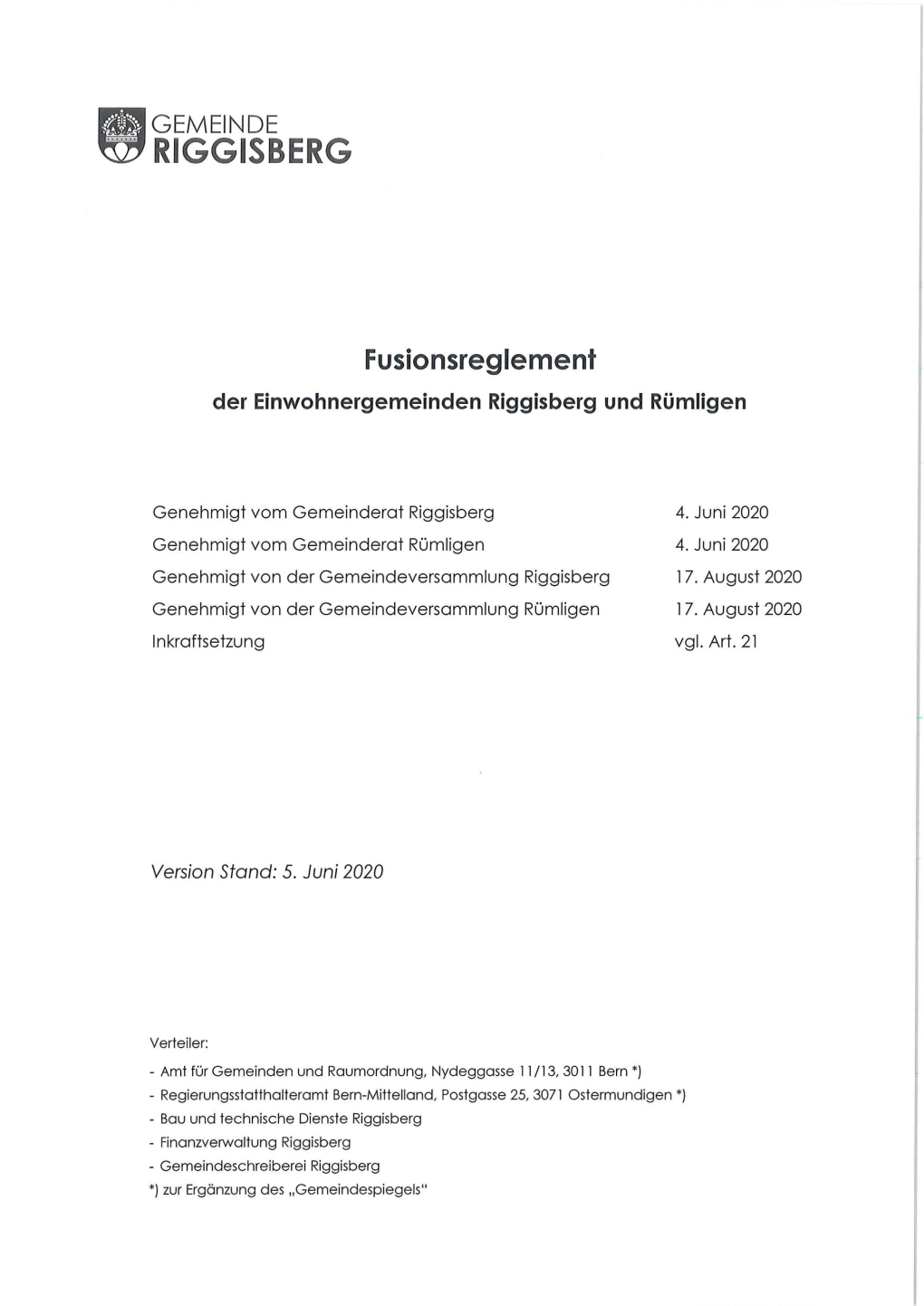 Riggisberg-Rümligen-Fusionsreglement.Pdf
