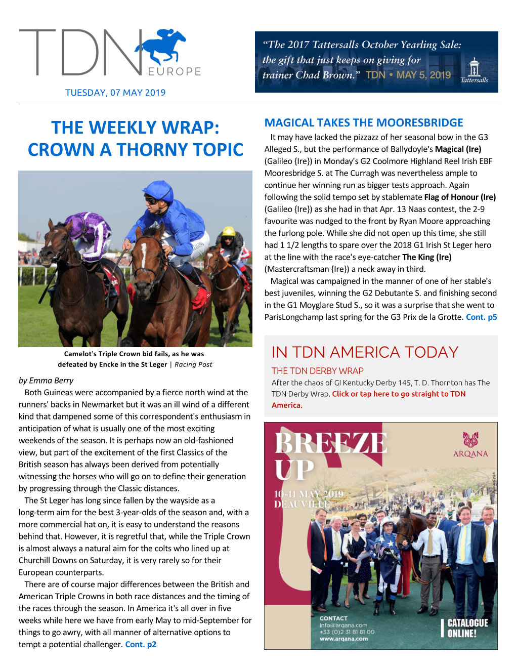 THE WEEKLY WRAP: CROWN a THORNY TOPIC Official Finish Position