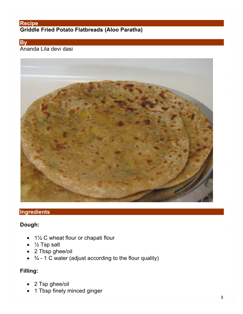 Aloo Paratha)