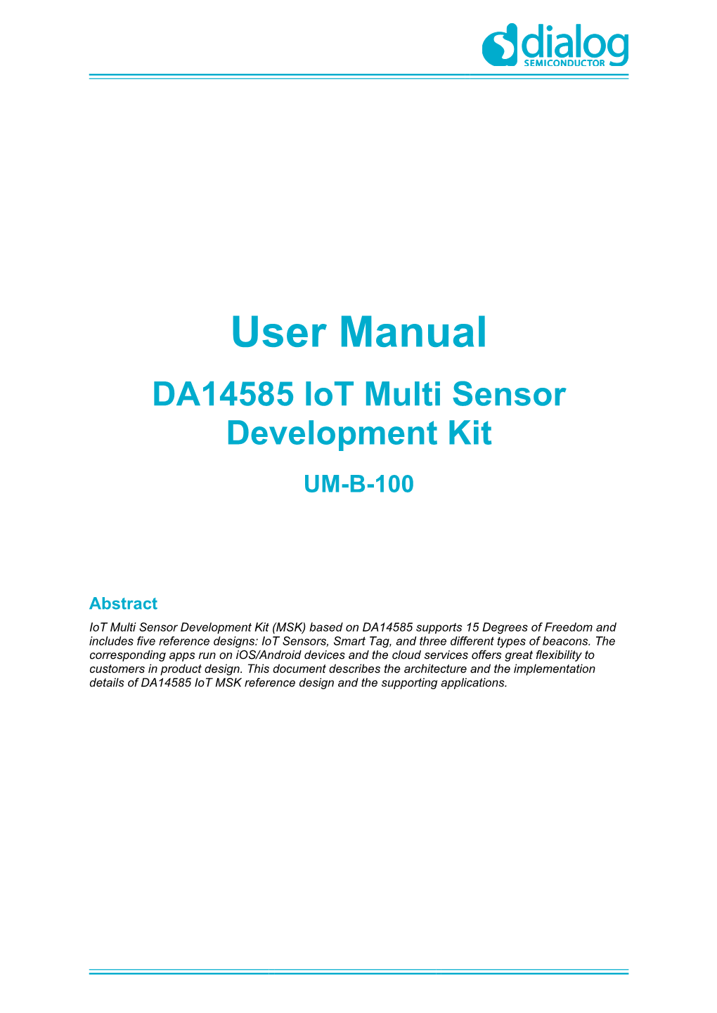 DA14585 Iot Multi Sensor Development Kit UM-B-100