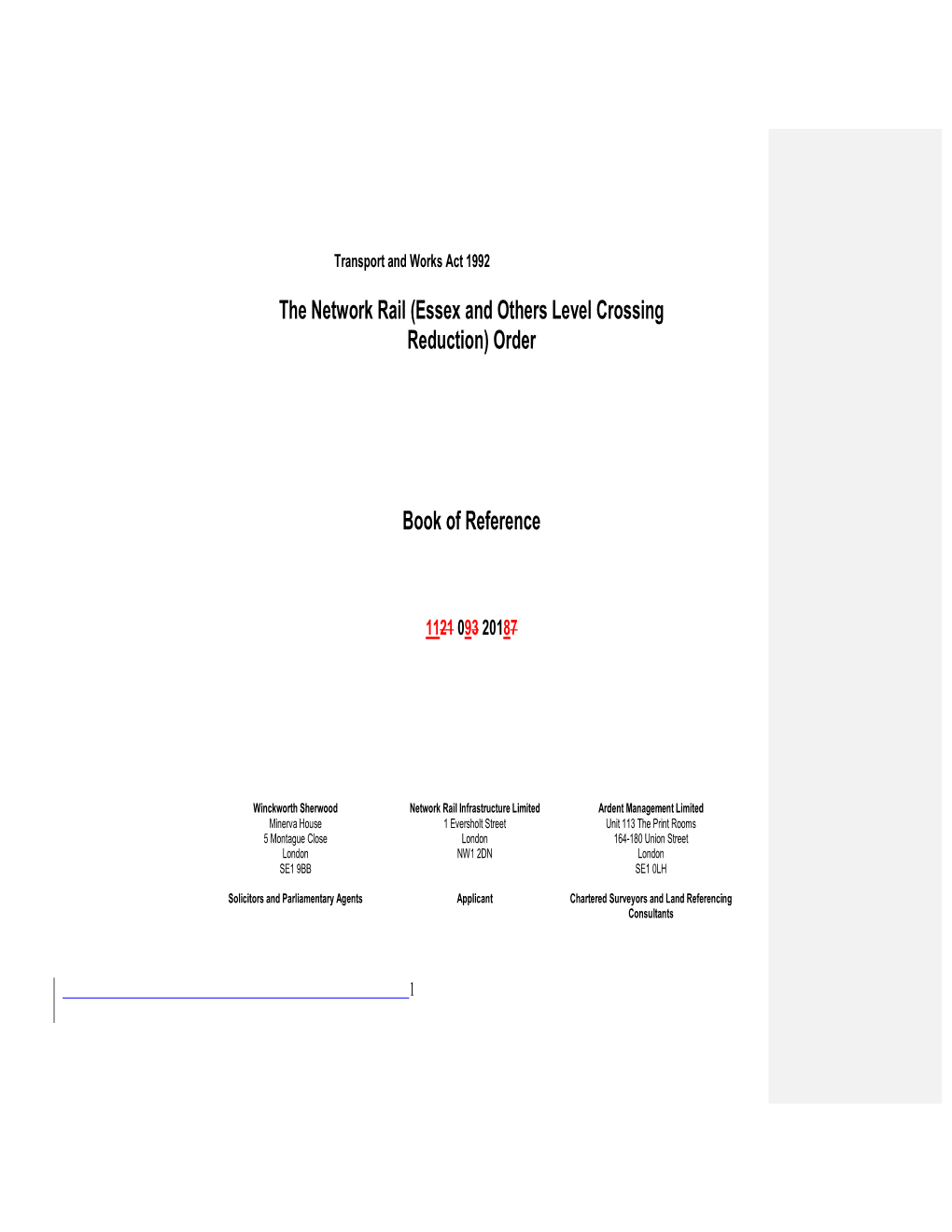 The Network Rail (Essex and Others Level Crossing Reduction) Order