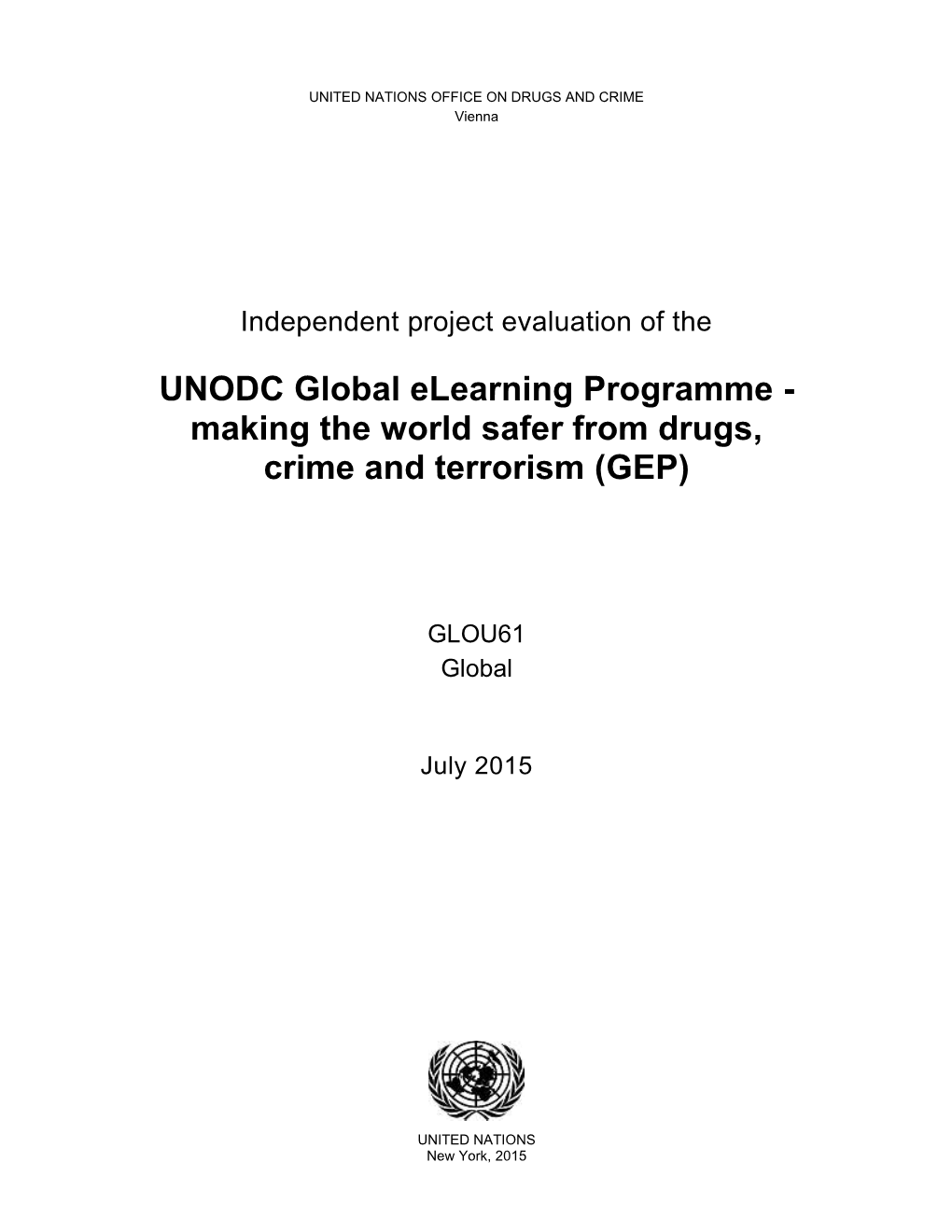 2015 Evaluation of the Global Elearning Programme