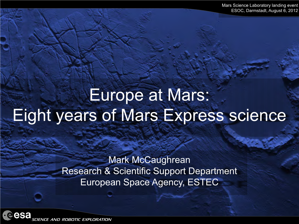 Eight Years of Mars Express Science