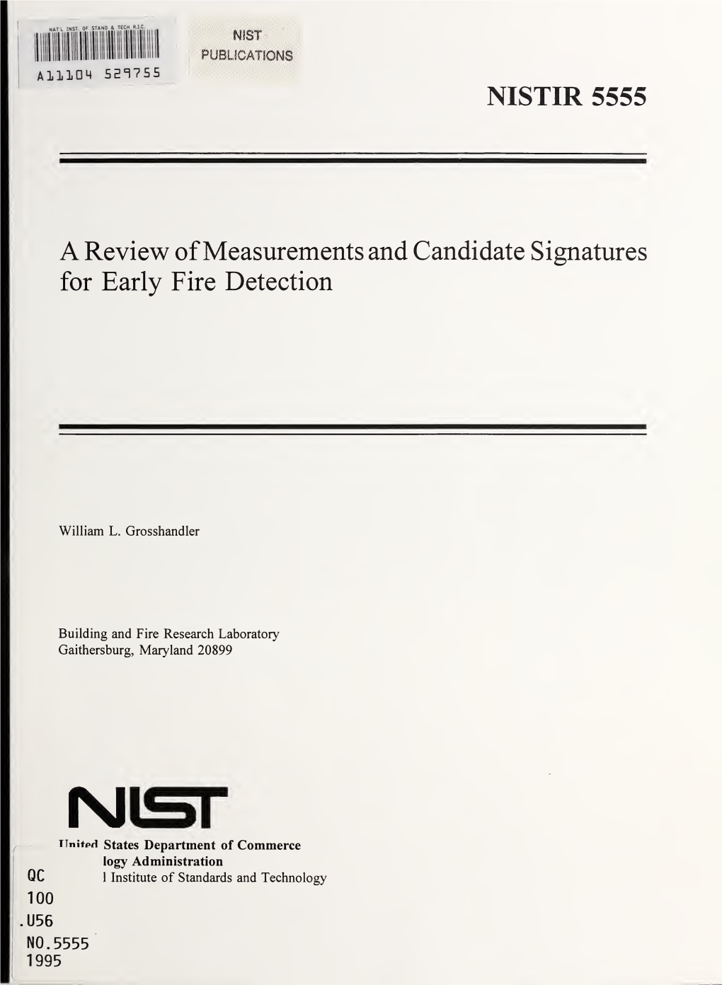 A Review of Measurements and Candidate Signatures for Early Fire Detection