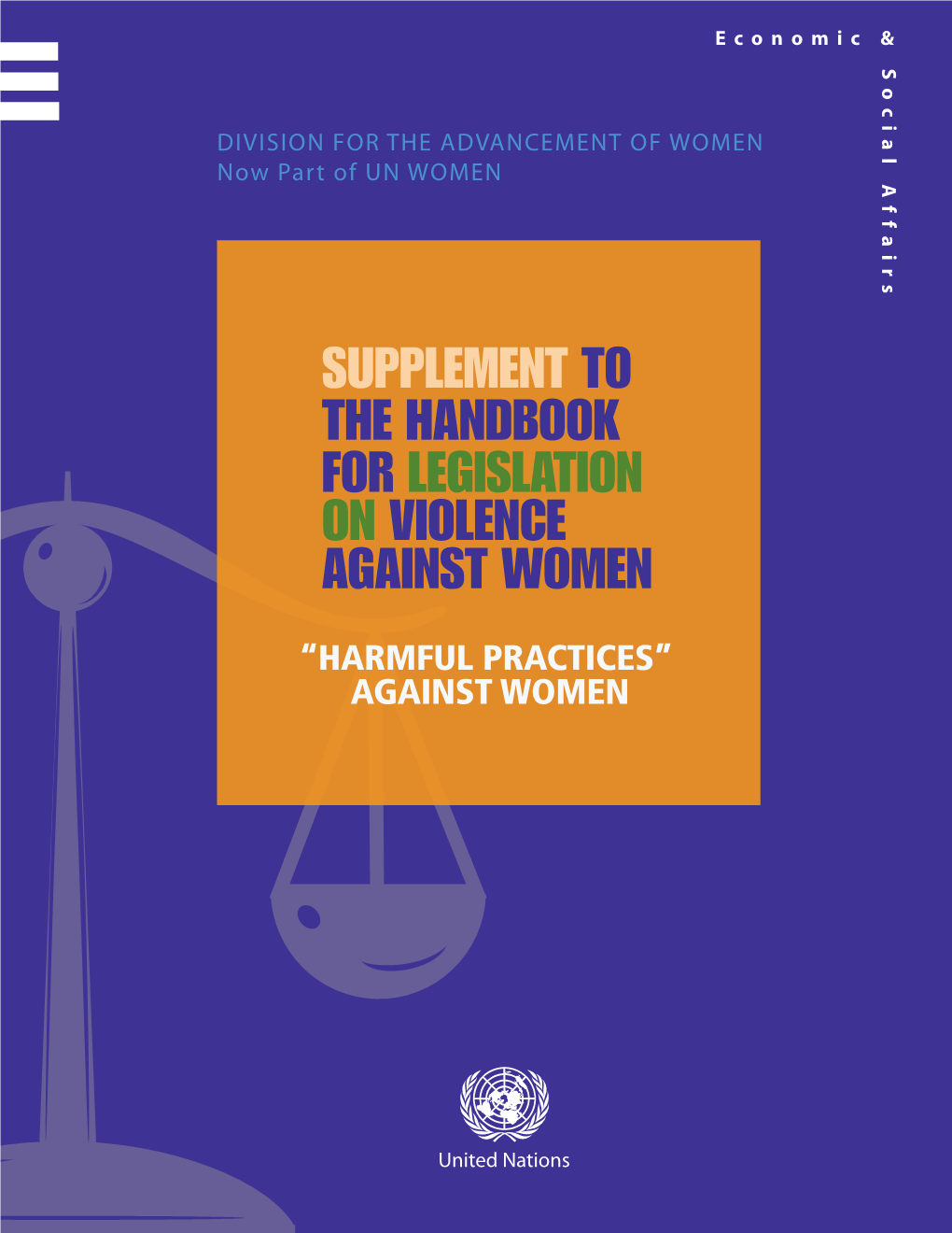 Supplement to the Handbook for Legislation on Violence Against Women