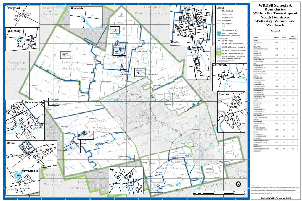 WRDSB Schools & Boundaries Within the Townships of North Dumfries
