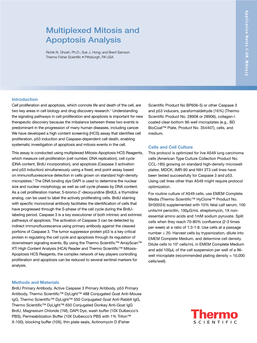 Multiplexed Mitosis and Apoptosis Analysis