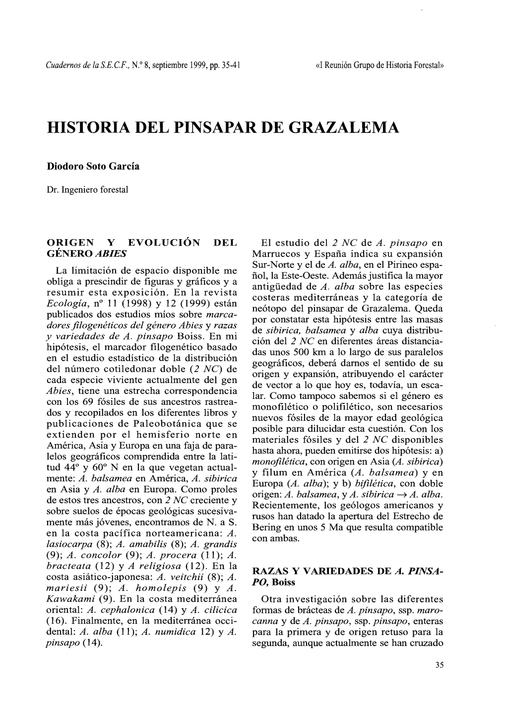 Historia Del Pinsapar De Grazalema