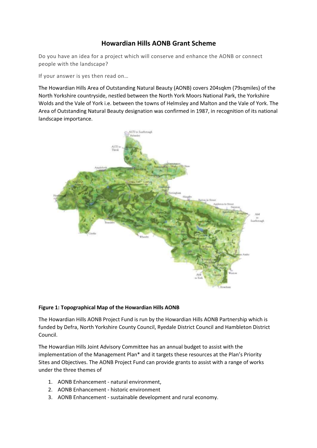 Howardian Hills AONB Grant Scheme