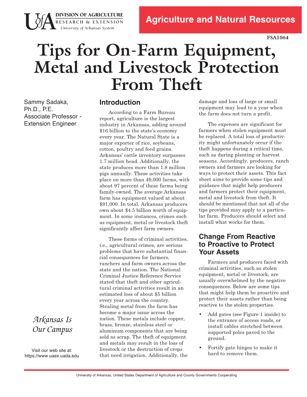 Tips for On-Farm Equipment, Metal and Livestock Protection from Theft