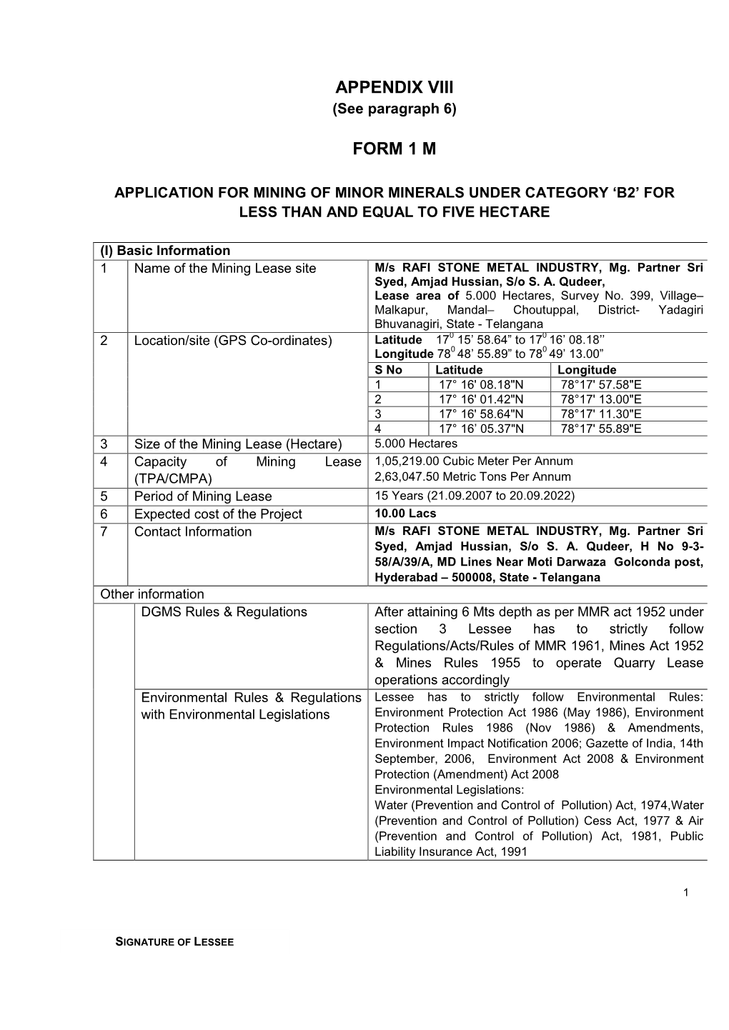 Appendix Viii Form