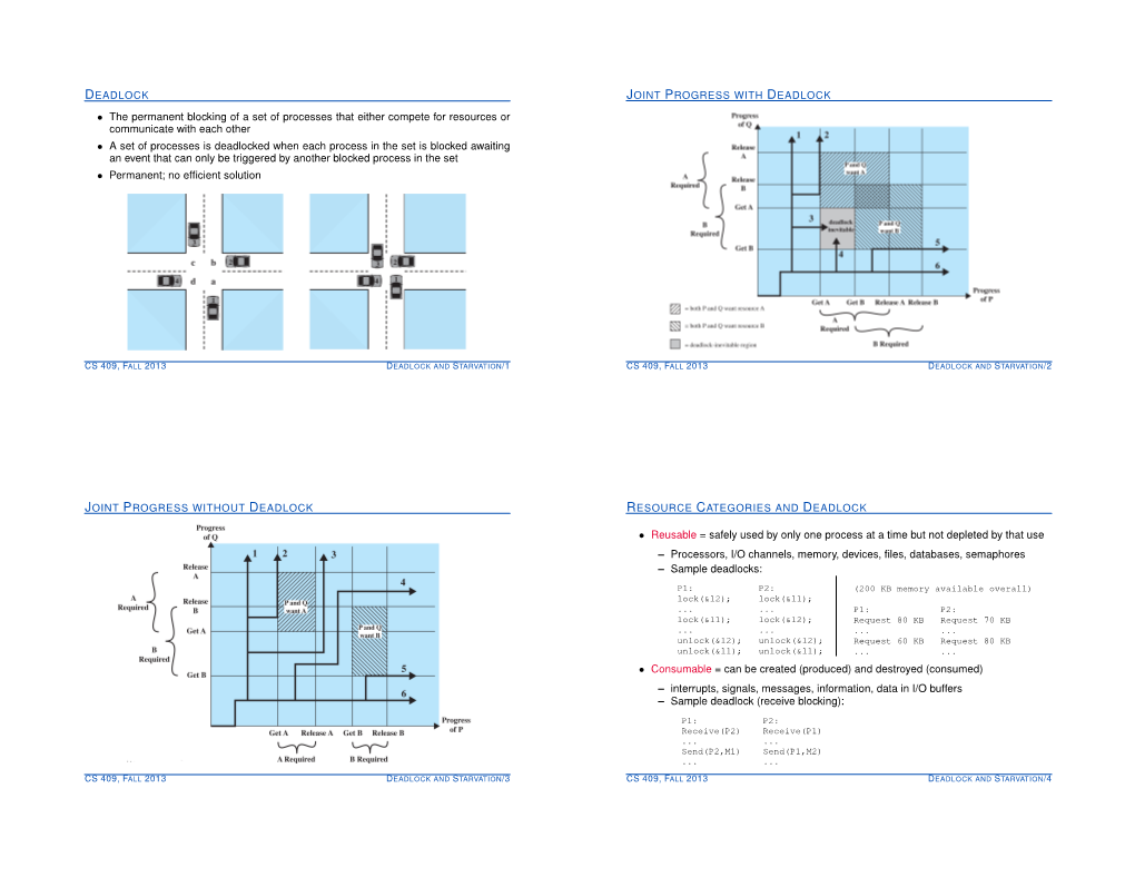 • the Permanent Blocking of a Set of Processes That Either Compete For