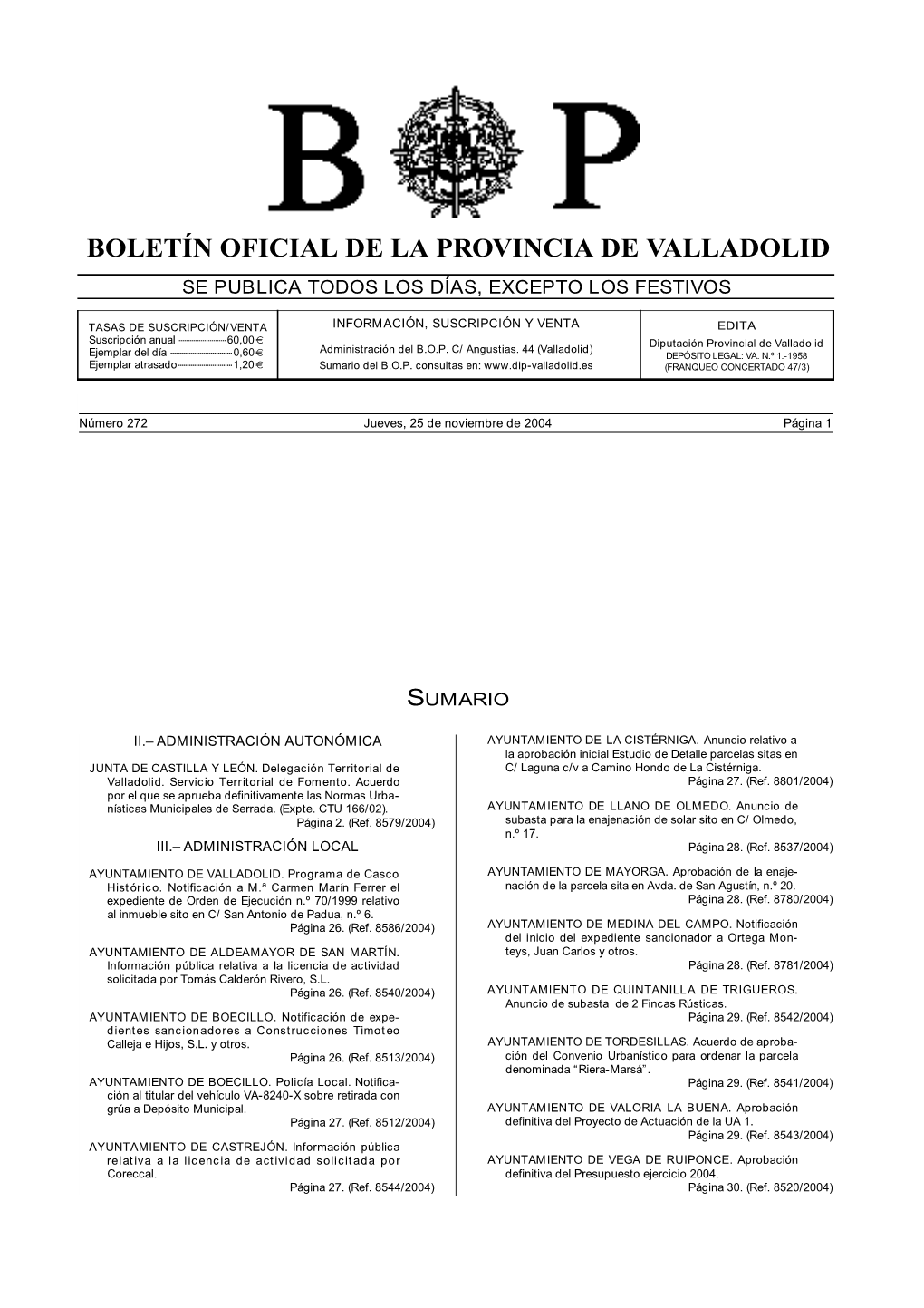 Boletín Oficial De La Provincia De