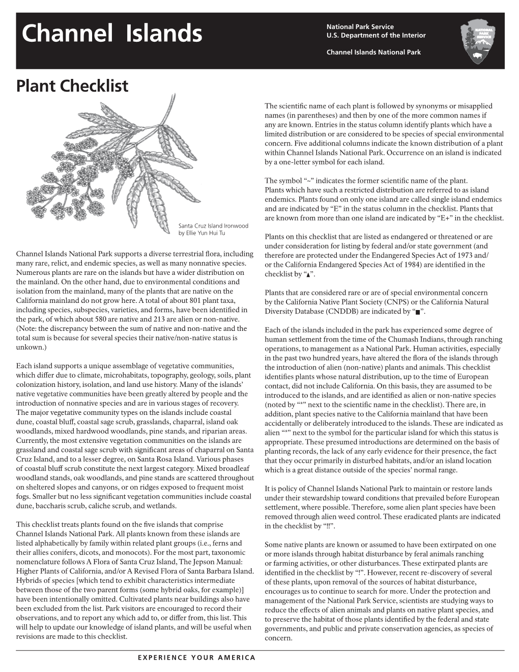 Plant Checklist Channel Islands