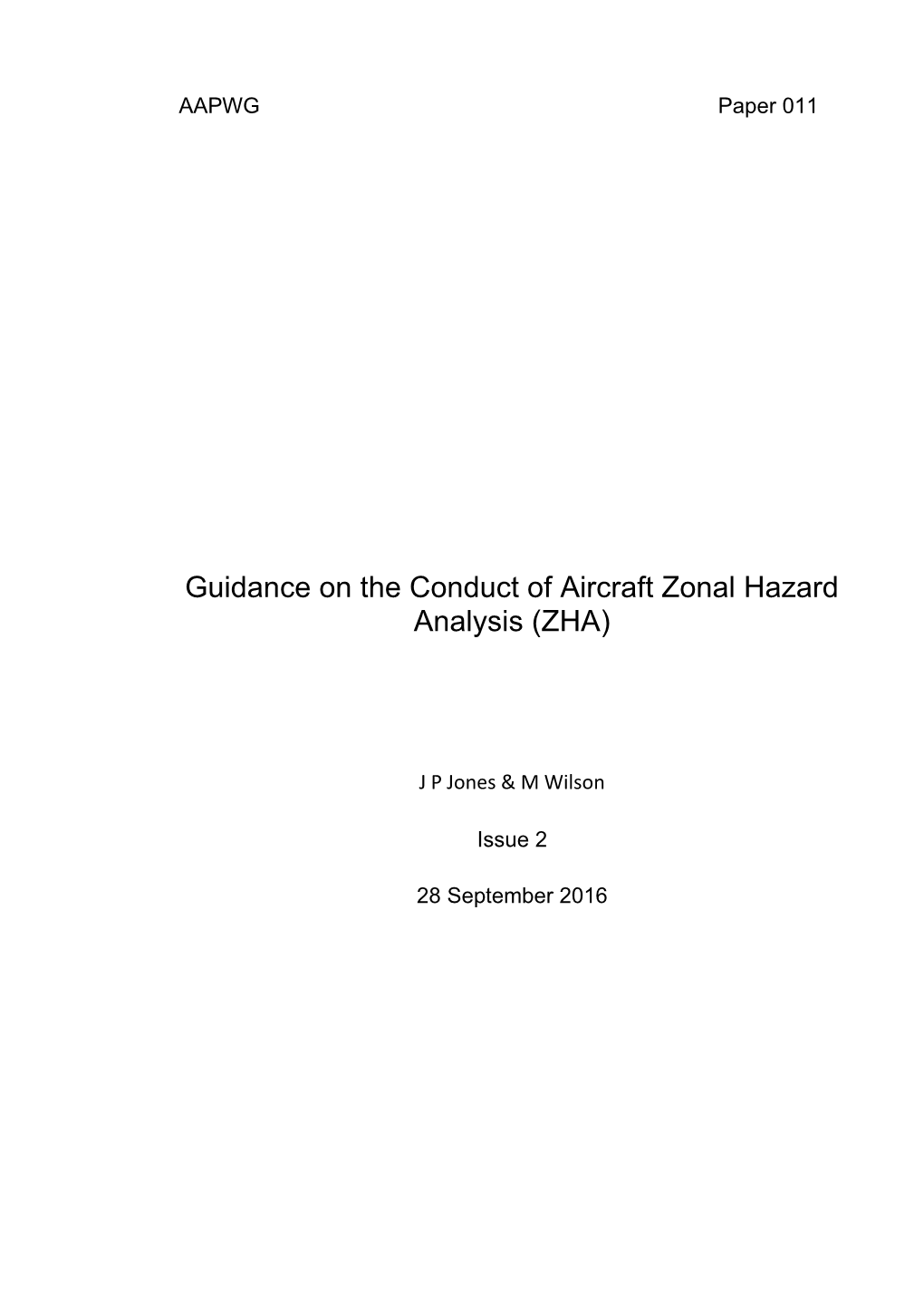 Guidance on the Conduct of Aircraft Zonal Hazard Analysis (ZHA)