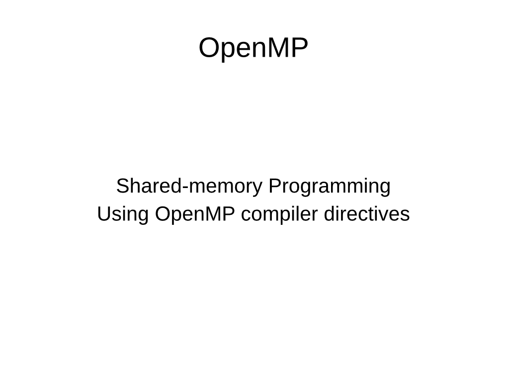 Openmp Programming