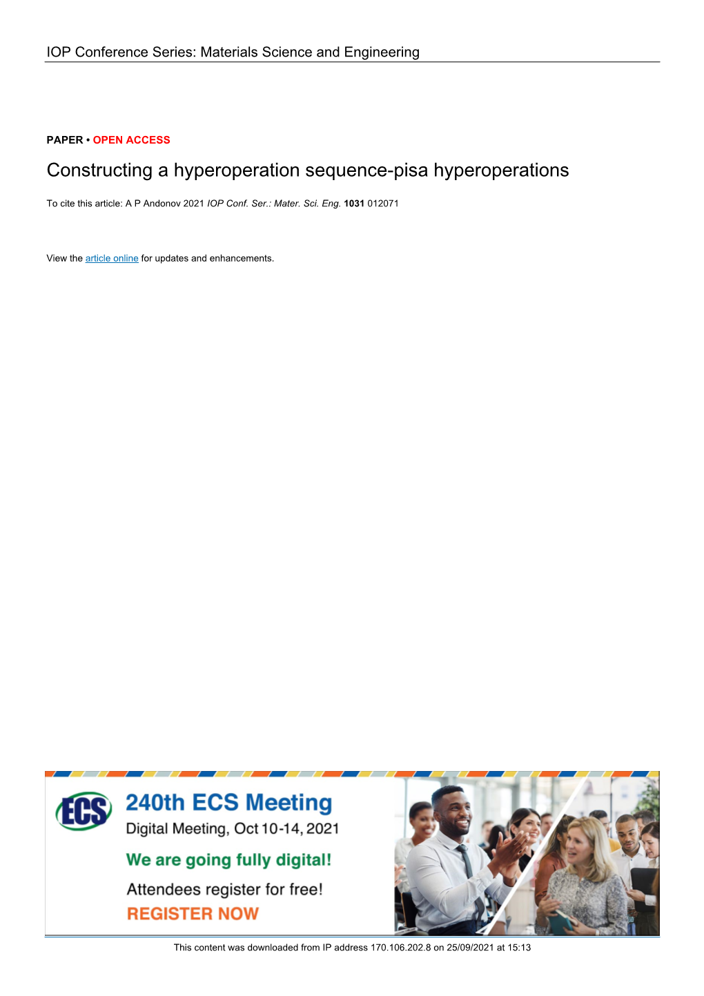 Constructing a Hyperoperation Sequence-Pisa Hyperoperations