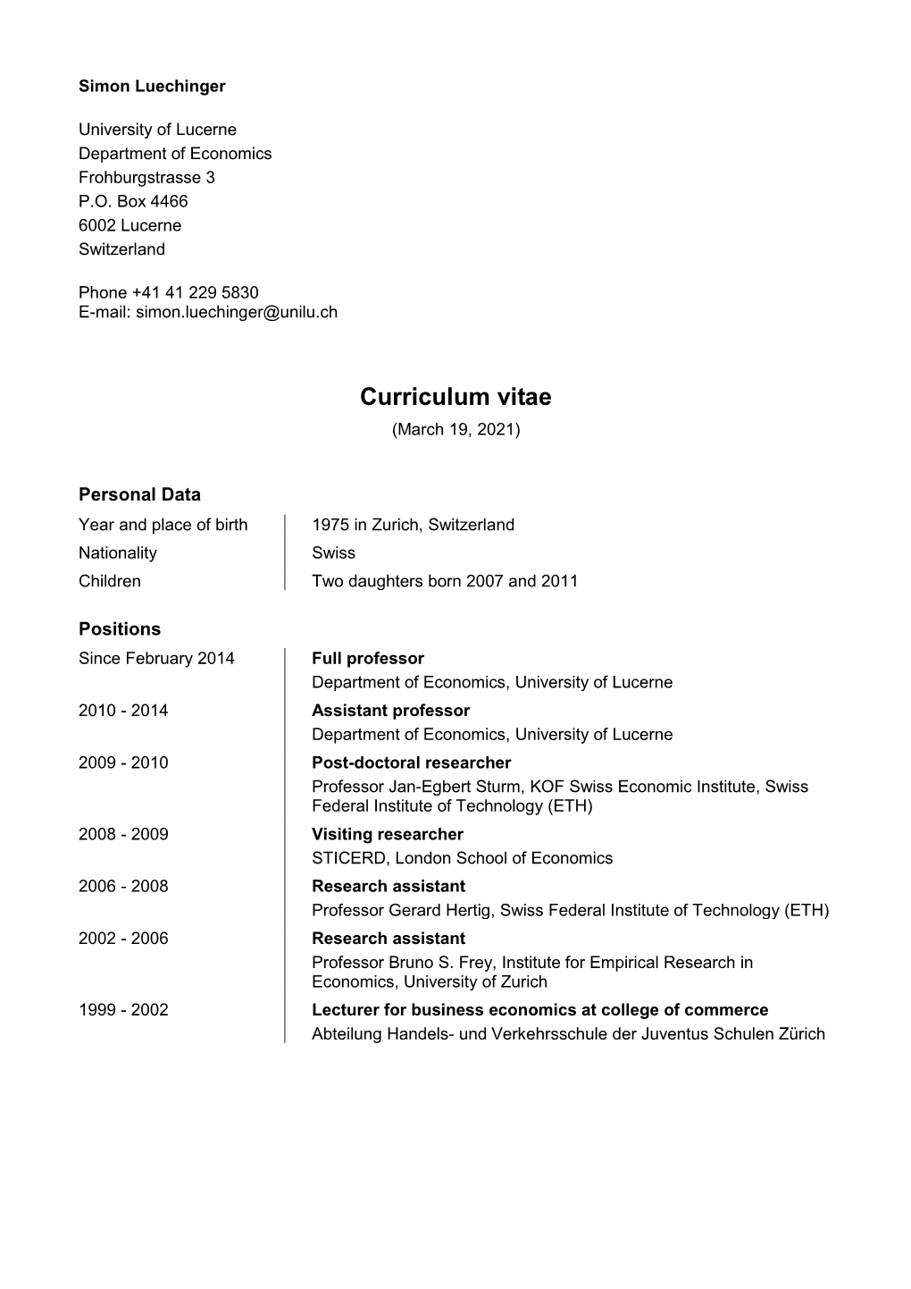 Curriculum Vitae (March 19, 2021)