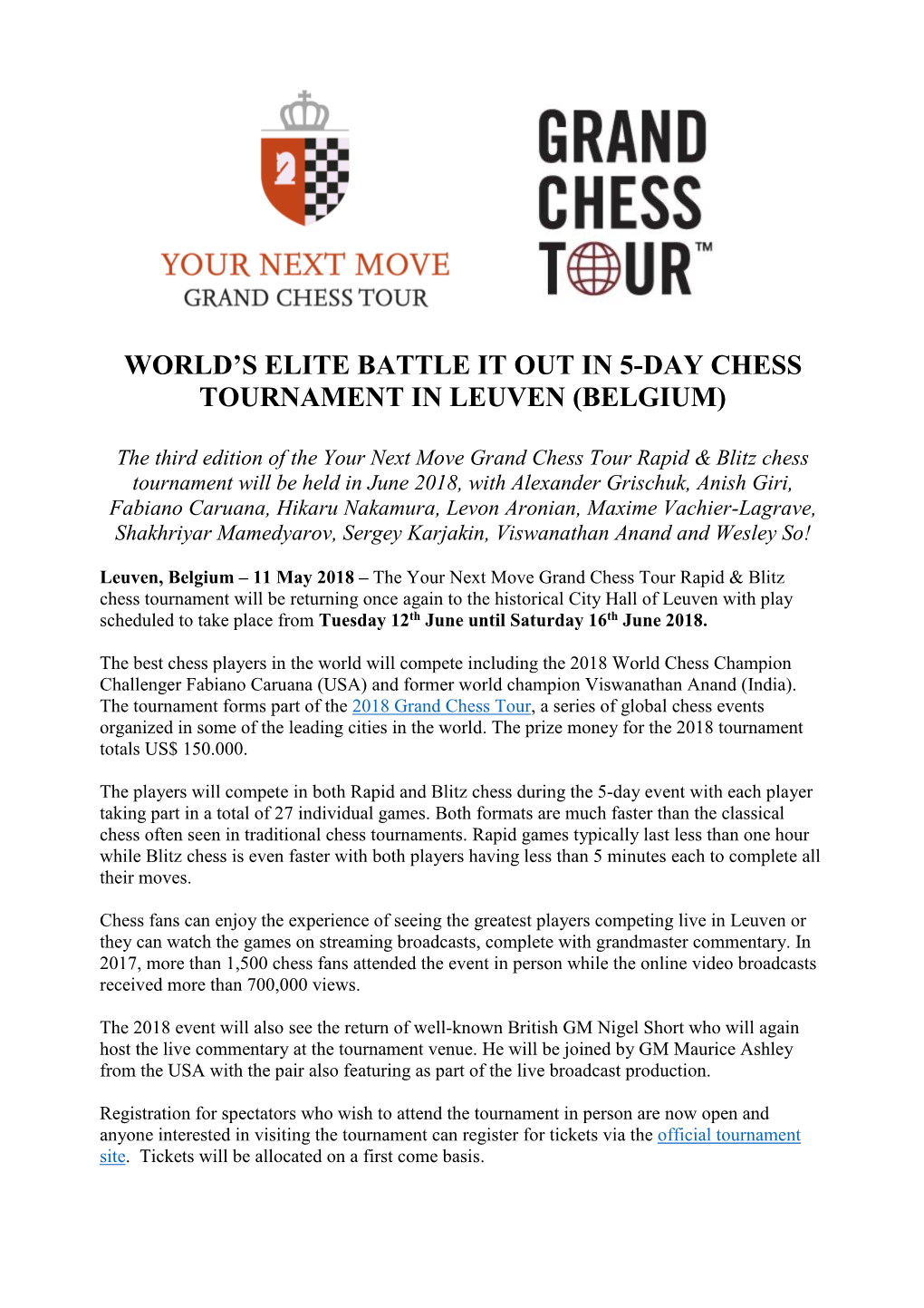 World's Elite Battle It out in 5-Day Chess