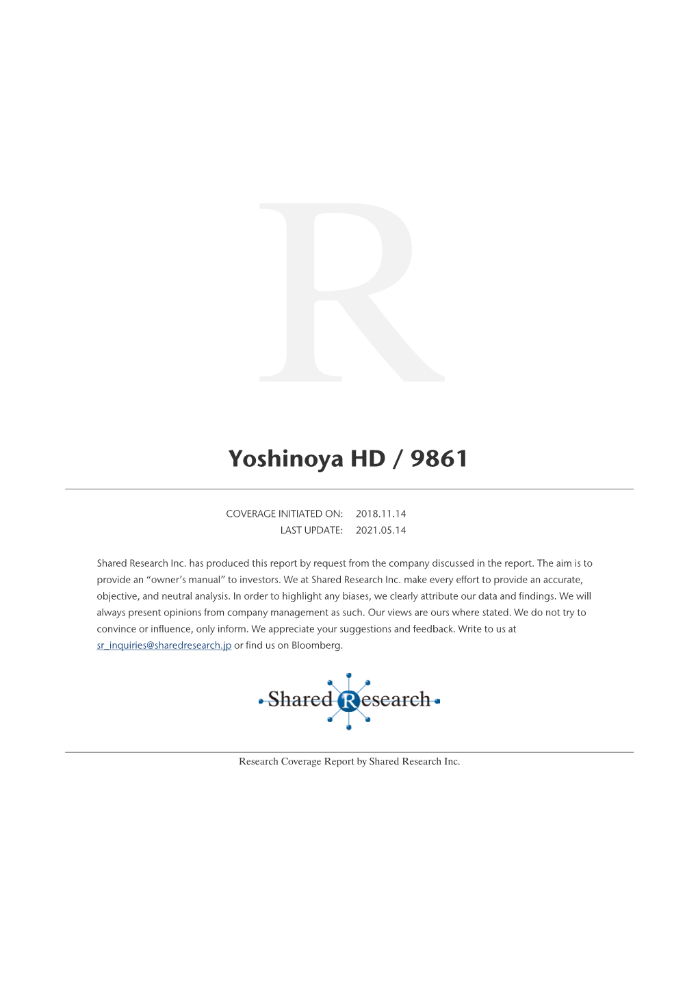 Yoshinoya HD / 9861