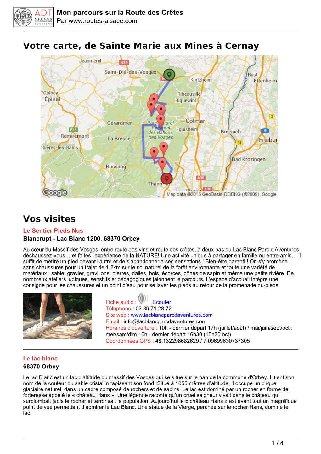 Mon Parcours Sur La Route Des Crêtes Par