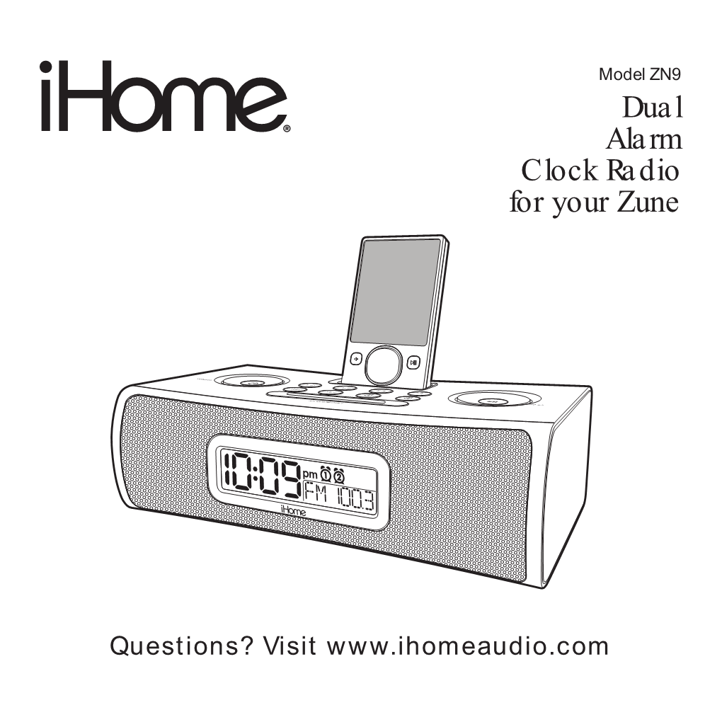 Dual Alarm Clock Radio for Your Zune