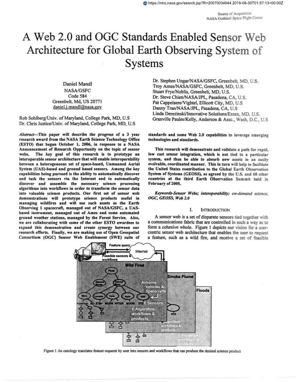 A Web 2.0 and OGC Standards Enabled Sensor Web Architecture for Global Earth Observing System of Systems